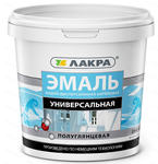 Эмаль акрил. универсальная белая п/глянц. 0,9 кг Лакра