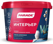 Краска акрил."PARADE" W3 Интерьер для внутр. работ влаг. 5,0л (8,1кг)