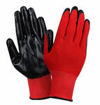 Перчатки нейлоновые "Красные" (черный облив)