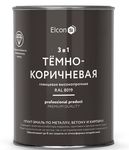 Грунт-эмаль по ржавчине 3в1 глянцевая /темно-коричневый RAL 8019/ ELCON 0,8 кг сохнет 1 час